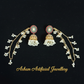 Pearl Jhumka Earrings with Sahara Chain | Meenakari Gold Tone